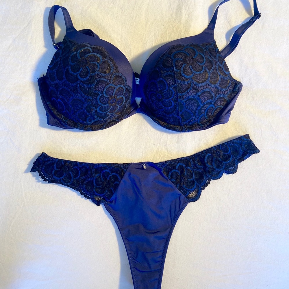 Adore Me Dark Blue Bra Set